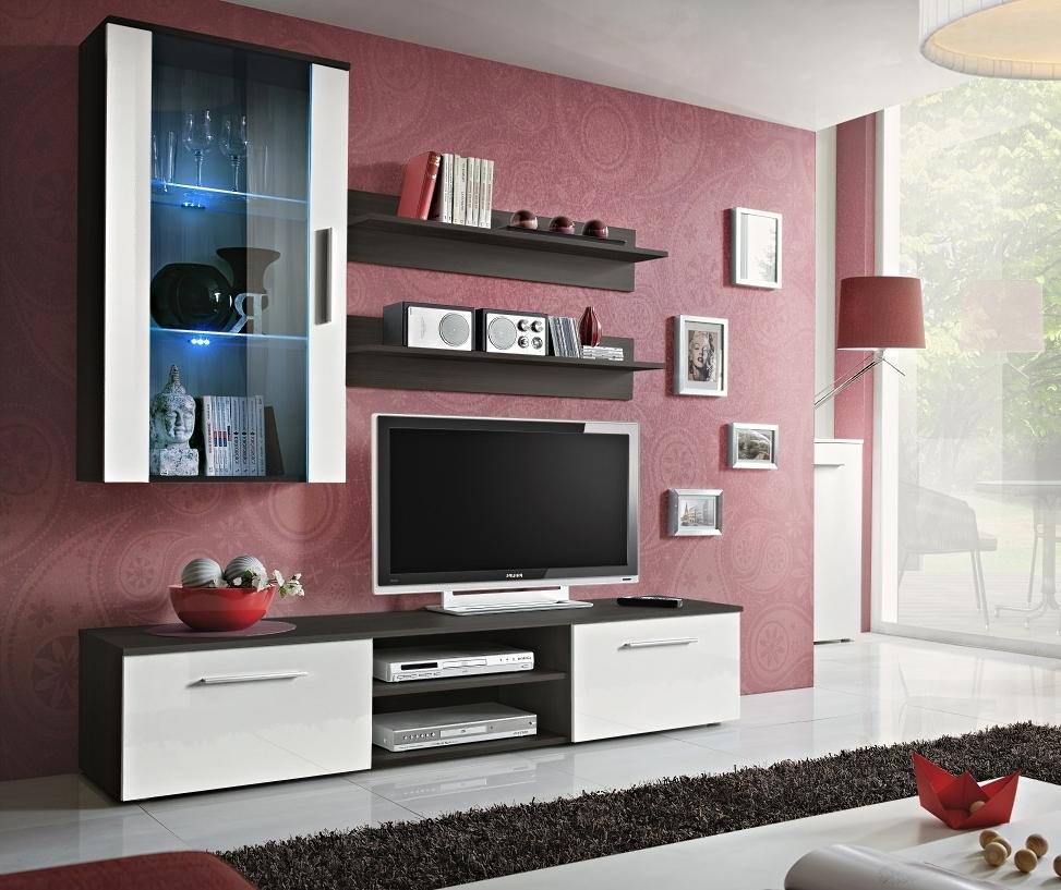 Wohnwand Komplette 5tlg.Wohnzimmer Einrichtung Set Regale Wandschrank TV-Ständer