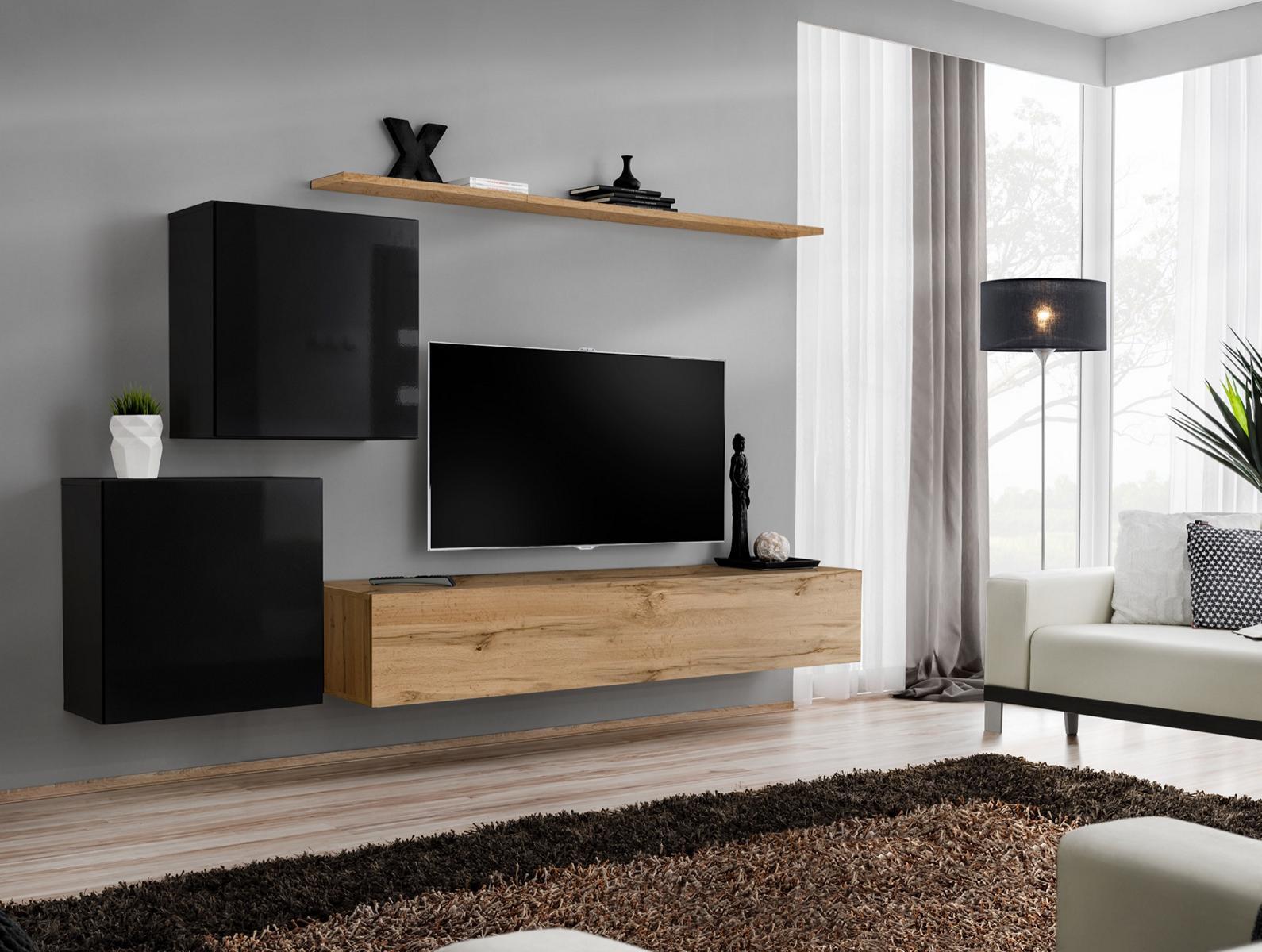 Modern Neu Wohnwand Sideboard Braun Designer Wohnzimmer Möbel Holz Wandschrank