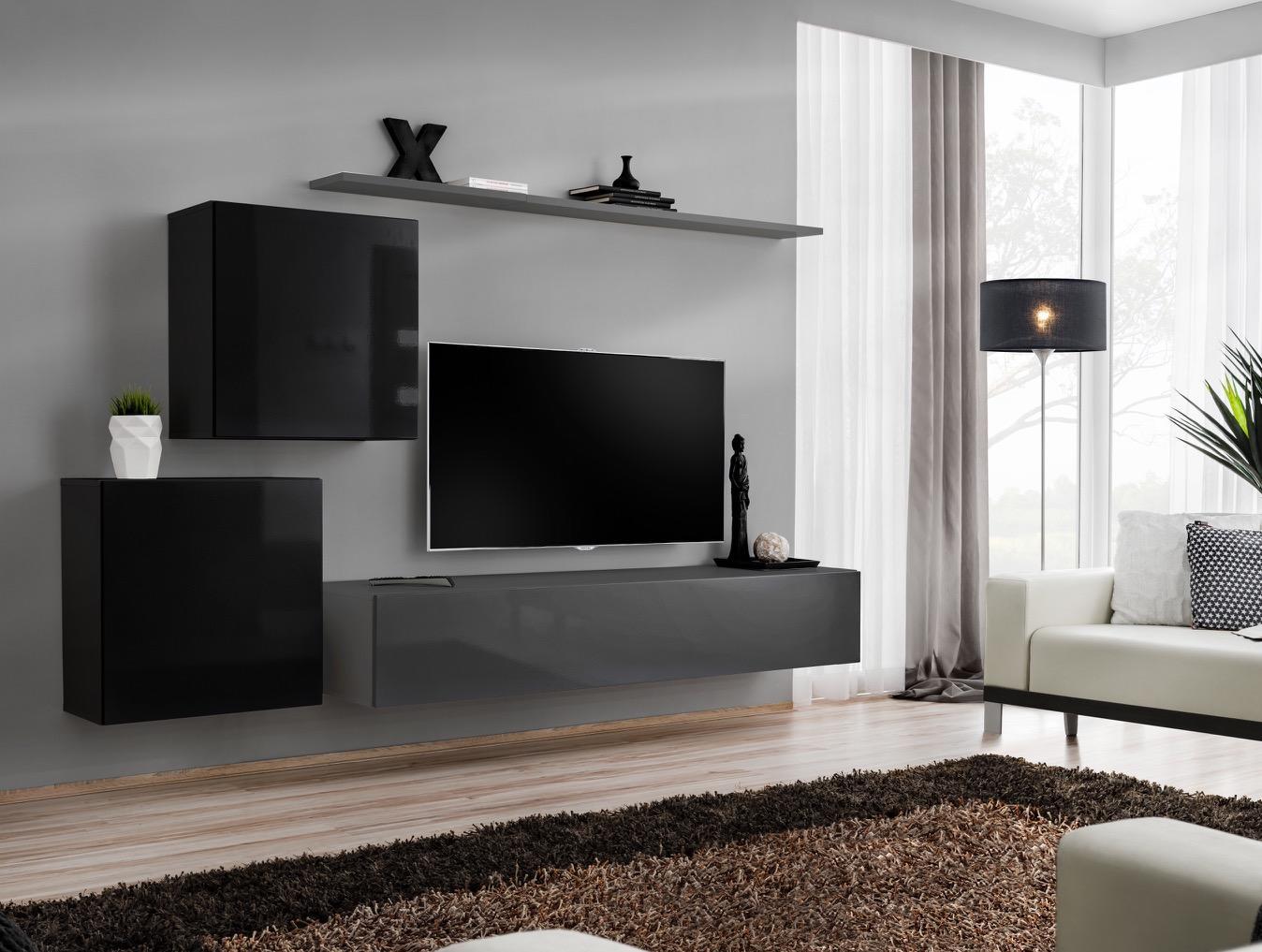 Wohnzimmermöbel Set Designer Wohnwand Sideboard 2x Wandschrank 4tlg Designer Neu