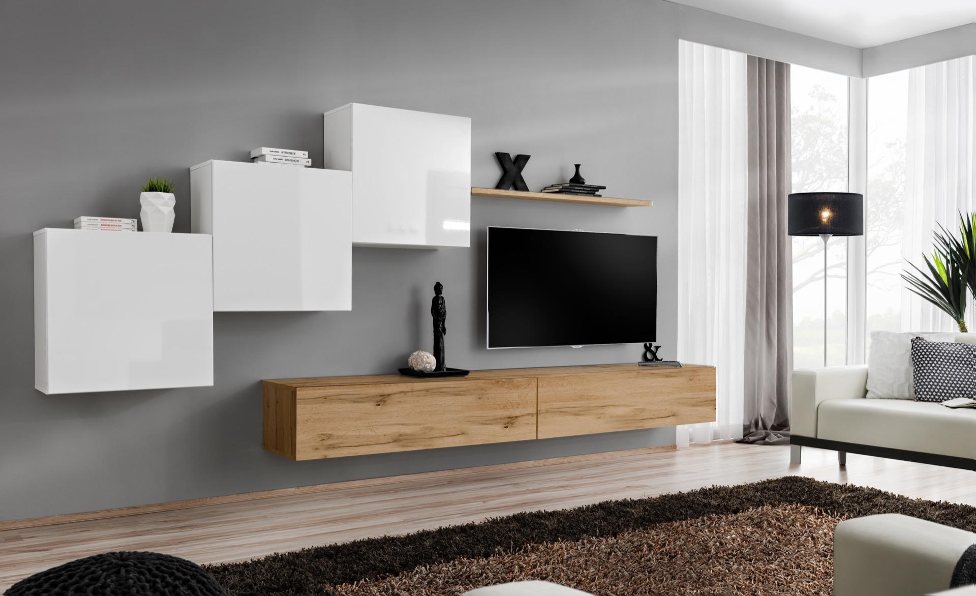 Wohnzimmer Tv-Ständer 3x Wandschrank Wandregal Luxus Design Sideboard Wohnwand