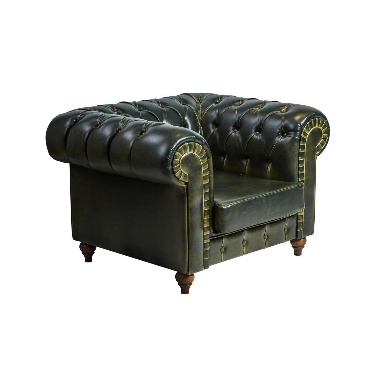 Сhesterfield Sessel Grün Modern Design Sitz Neu Einrichtung Wohnzimmer