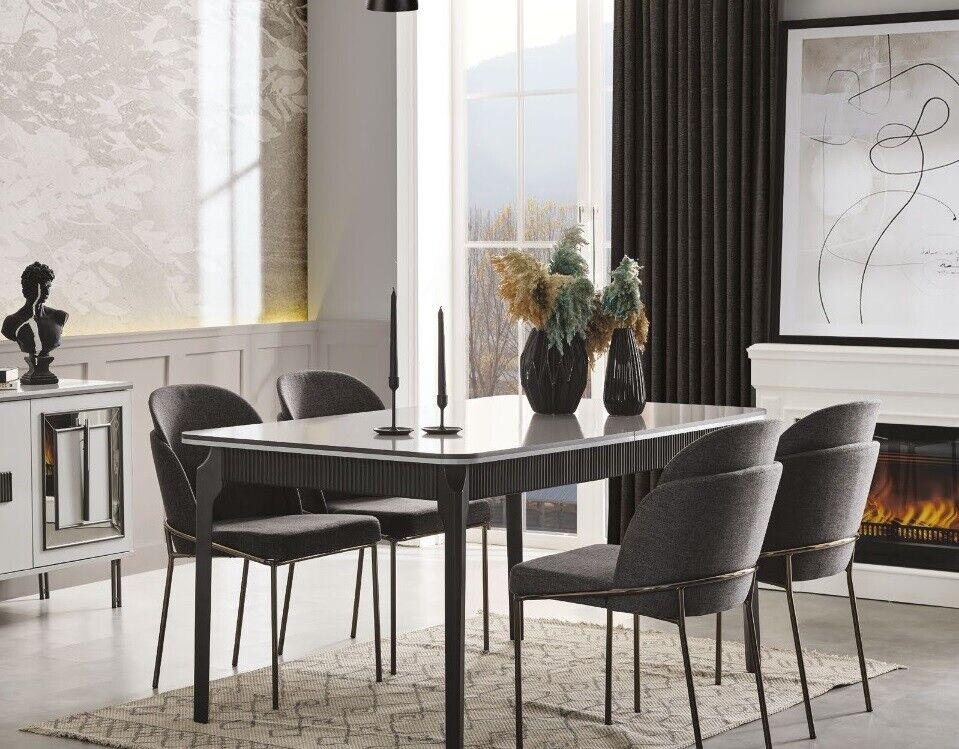 Esszimmer Set Esstisch und 4x Stühle modern Essgruppe Set 5tlg