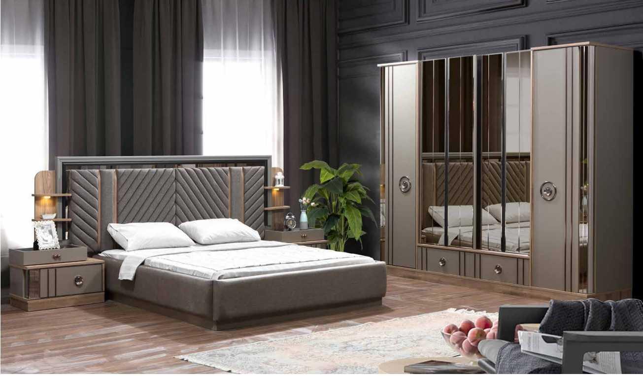 Design Luxus Möbel Modern Bett 2x Nachttisch schrank 4tlg Schlafzimmer Set