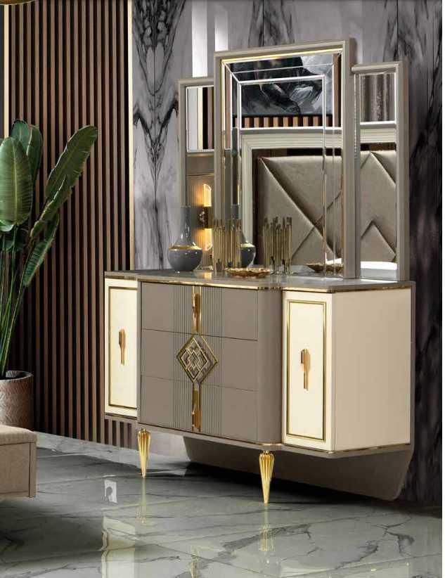 luxuriös Möbel im Schlafzimmer Elegant Schminktisch mit Spiegel Neu
