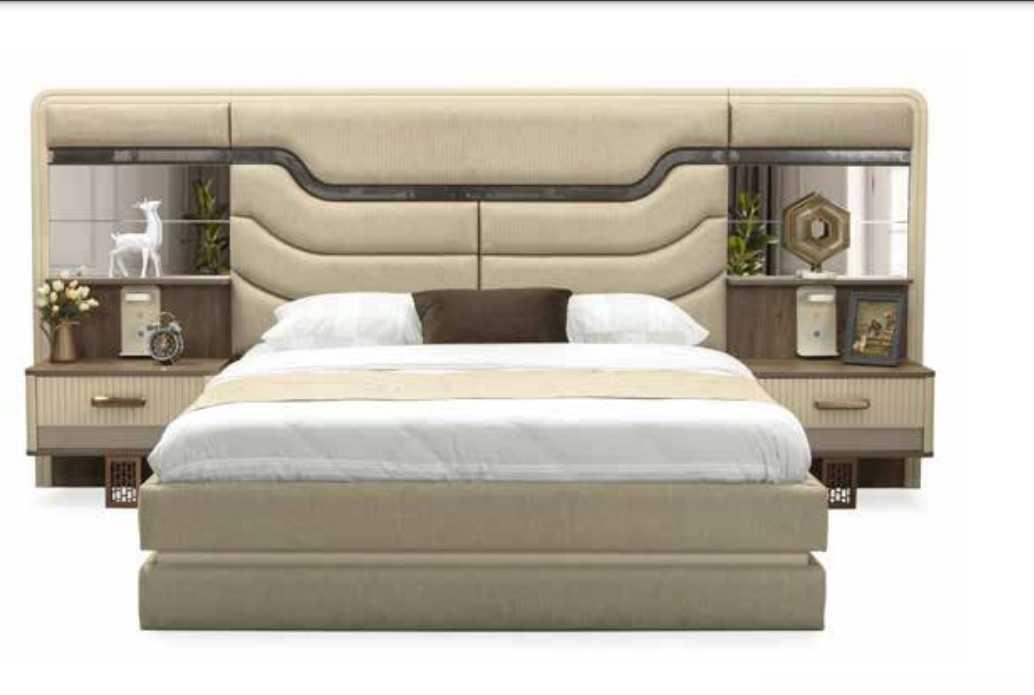 Möbel Betten Luxus Bett 2x Nachttische 3 tlg. Schlafzimmer Set Design1