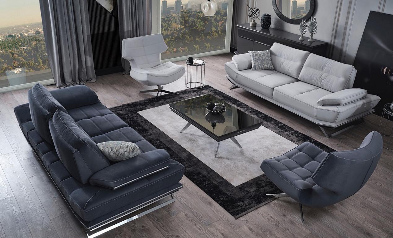 Wohnzimmer Mehrfarbig Set Besteht aus 2x 3-Sitzer Sofas und 2x Sessel