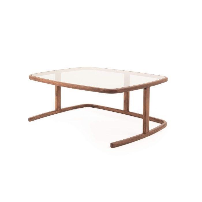Luxuriös Rund Couchtisch mit Holzplatte in HellesFarbe Modern