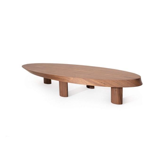 Luxuriös Holz oval Couchtisch für Wohnzimmer Perfekte Möbel Braun Farbe