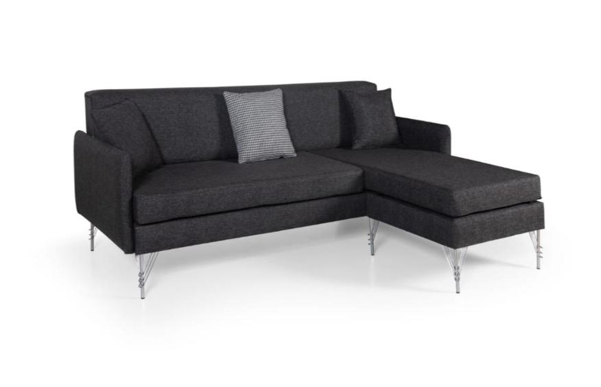 Schwarzes Designer Sofa Luxuriöses Polster L-Form Sofa Robuste Eckcouch