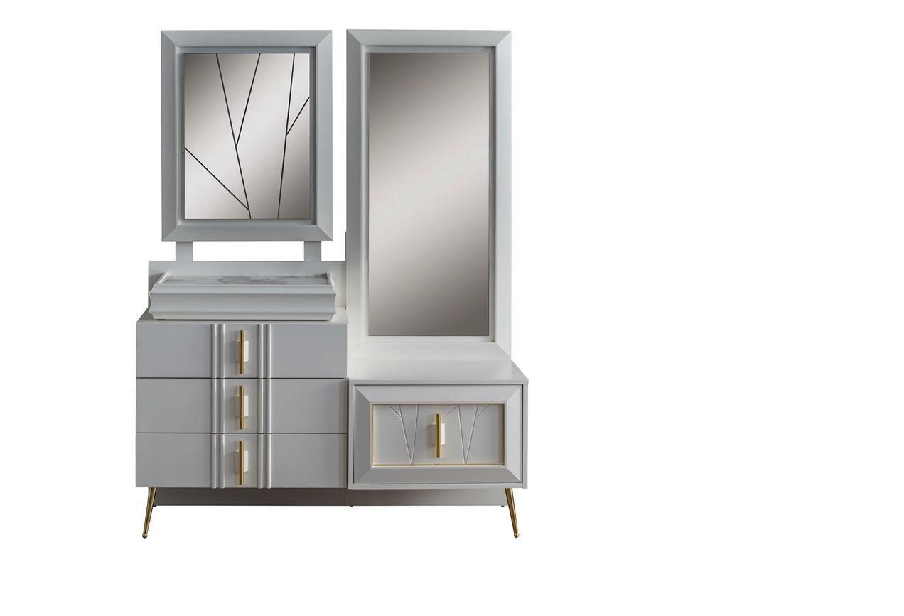 Schminktisch mit Spiegel Luxus Konsole Exclusive Schlafzimmer set 2tlg