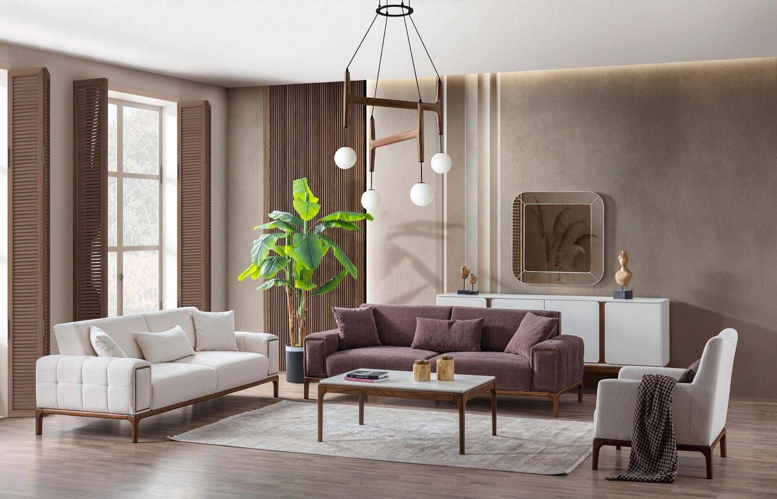 Sofagarnitur 3+3+1 Sitzer + Couchtisch 4tlg Set Polster Möbel Sofa Couch