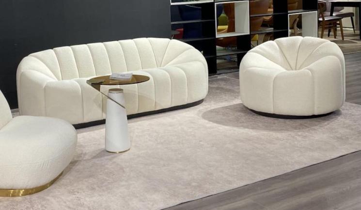 Exklusives Gemütlich Weiß Wohnzimmer 3 Sitzer Sofa Modern 2x Sessel neu