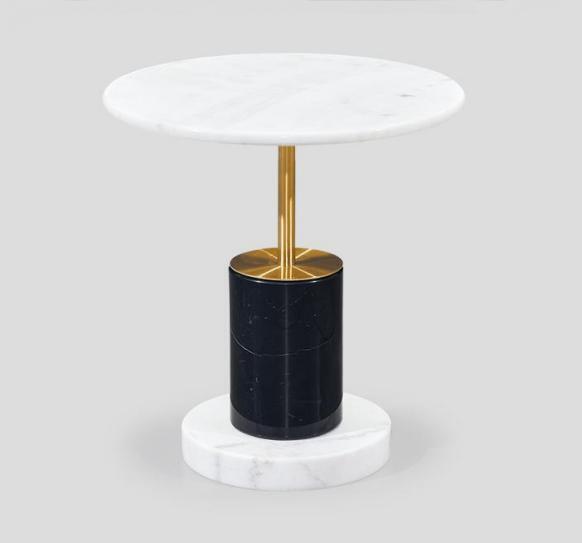Weißer Marmorimitation Beistelltisch Designer Runder Stil Ablagetisch Tisch