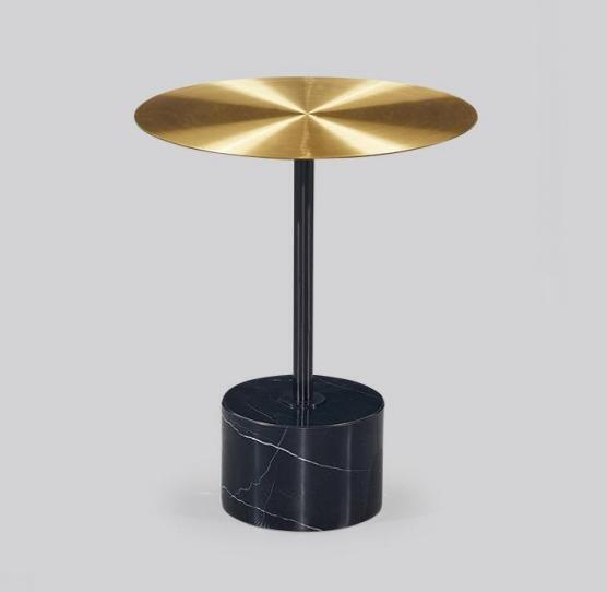 Schwarz-Goldener Beistelltisch Runder Ablagetisch Wohnzimmer Tische Neu