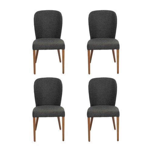 Sessel Polster Moderne Holz 4x Stühle Luxus Polster Design Stuhl Lehnstuhl