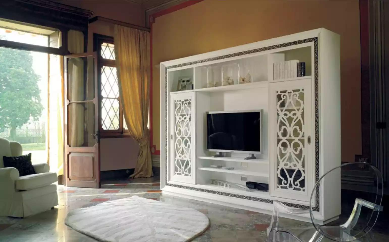 Wohnwand Luxus Schrankwand Schrank Modern Möbel Wohnzimmer rtv Holz