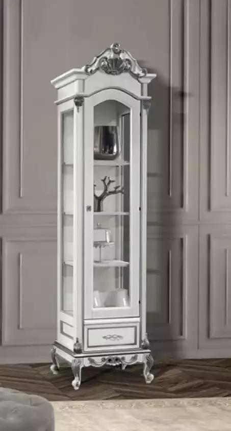 Vitrine Schrank Glas Wohnzimmer Weiß Design Italienische Möbel Neu