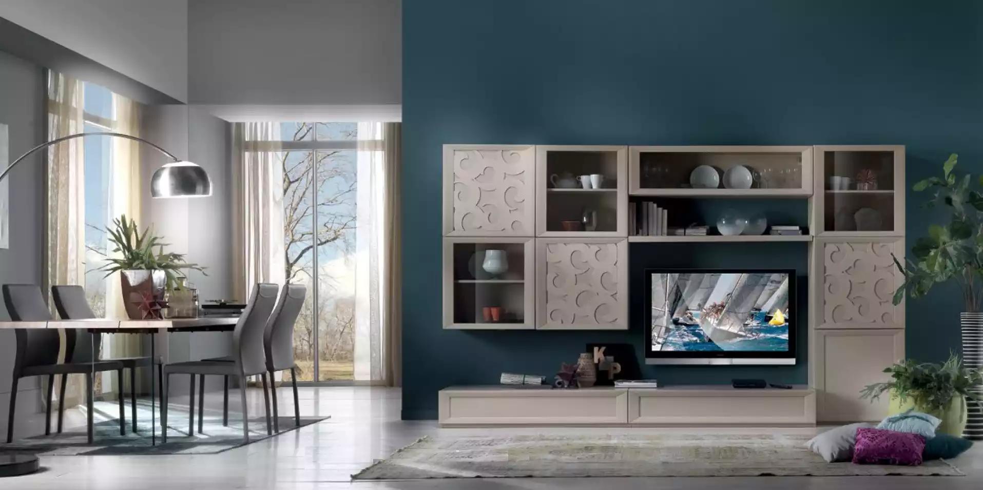 Wohnzimmer Set Vitrine Kommode Wohnwände TV-Ständer Design Schrank Neu