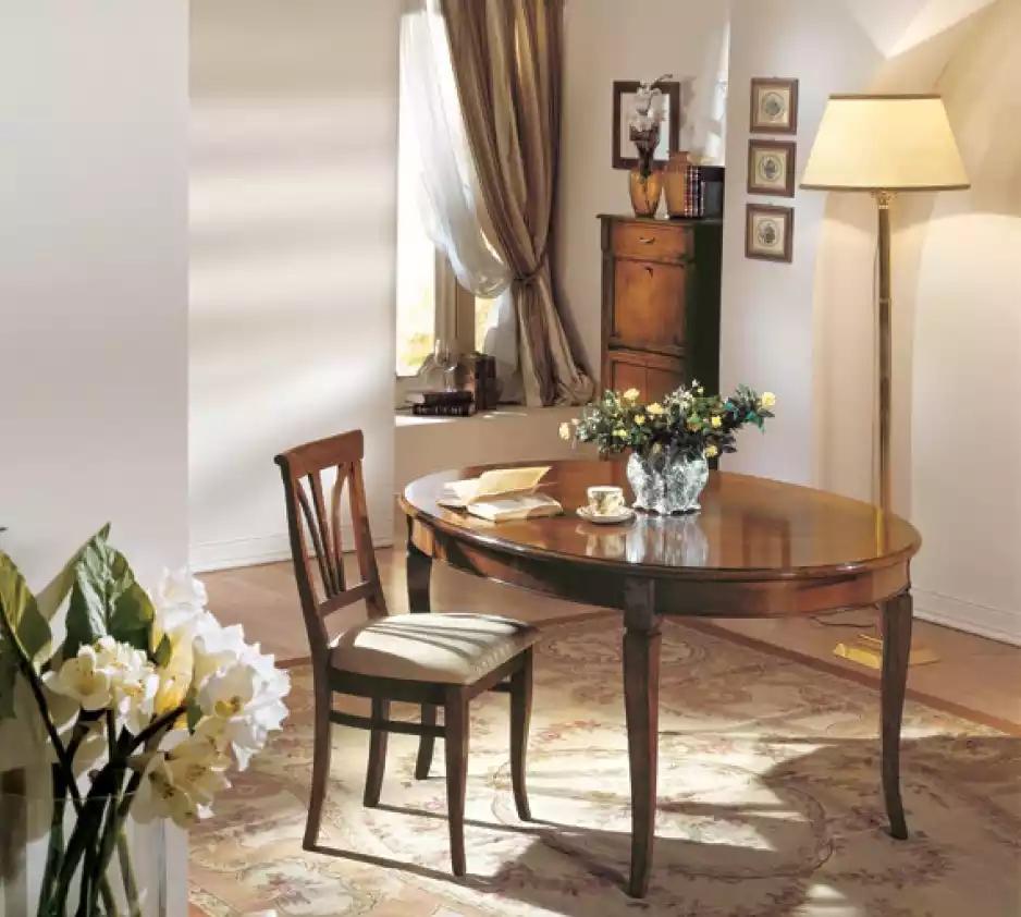 Esstisch 4x Stühle Klassische Esszimmer Garnitur 5tlg. Set Oval Tisch