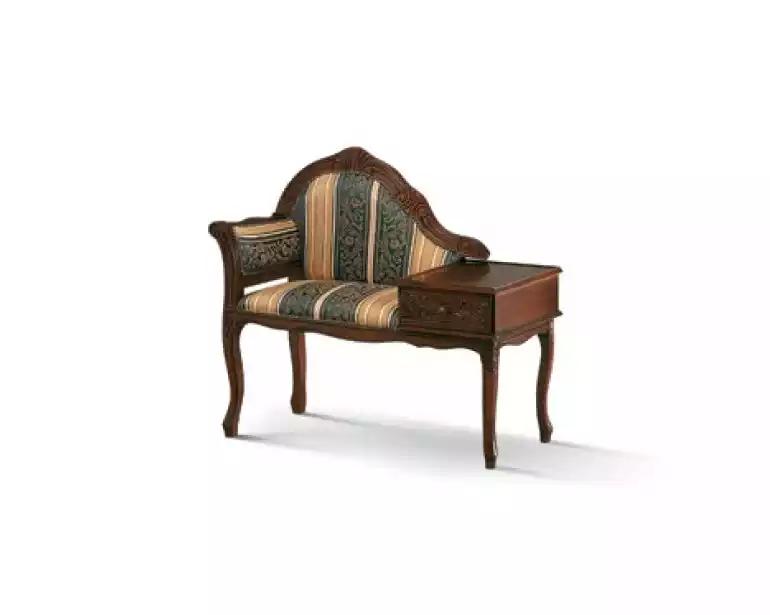 Klassischer Bank Braun Sitzbank Luxus Sitzmöbel Stoff Textil Neu Sitz