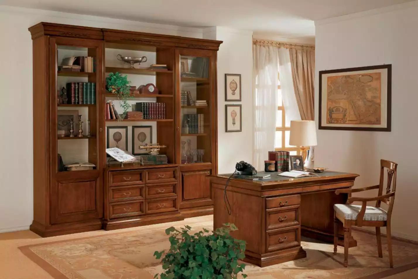 Schreibtisch Bücherregal Sessel Italienische Möbel Büro Holz Tische