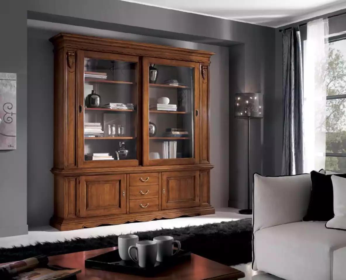 Arbeitszimmer Schrank Regal Bücherregal Holz Braun Büroschrank Italien