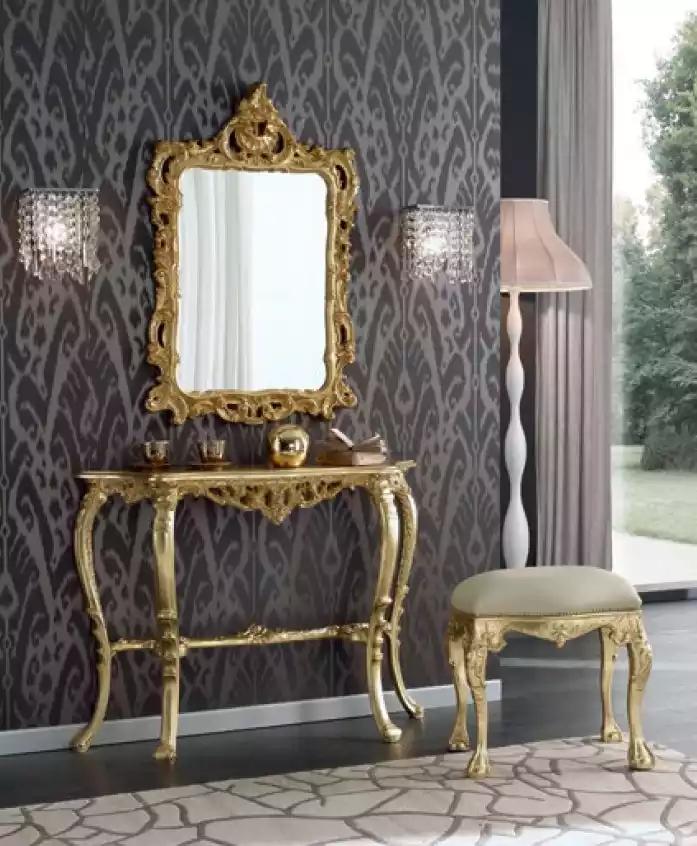 Schlafzimmer Schminktisch Konsolen mit Spiegel Luxus Hocker Möbel