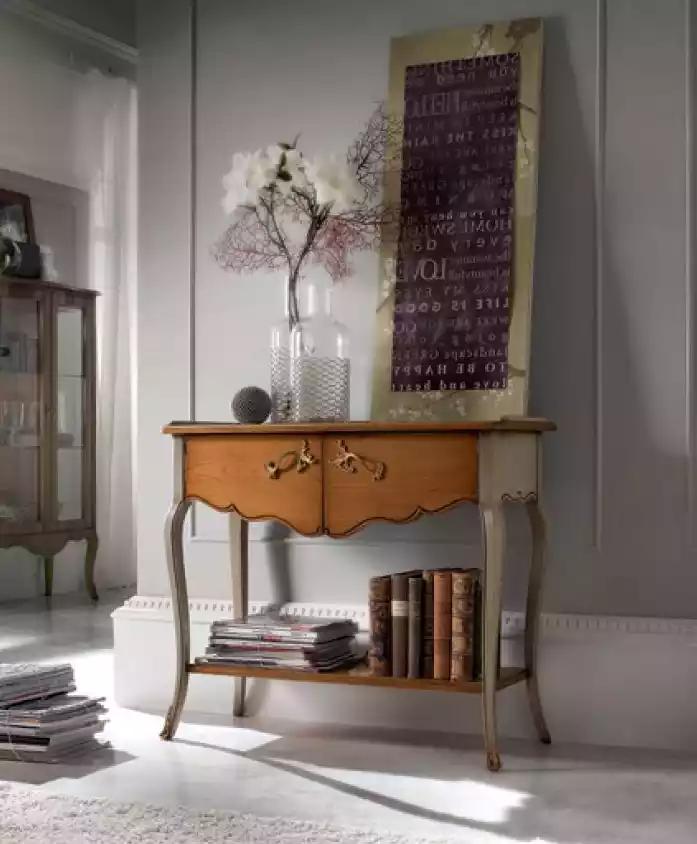 Schminktisch Konsole Luxus Braun Klassische Holz Design Italienische