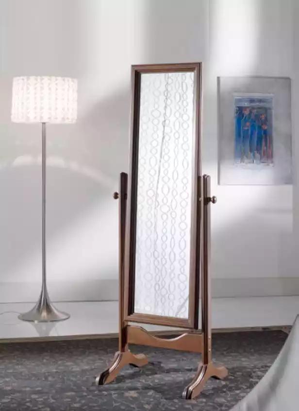 Bodenspiegel Spiegel Schlafzimmer Holzrahmen Braun Design 57x167