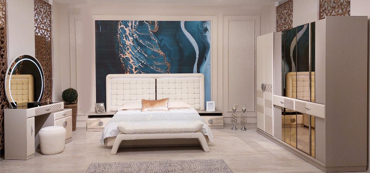 Designer Modern Schlafzimmer Set Luxus Bett 2x Nachttische Neu Einrichtung