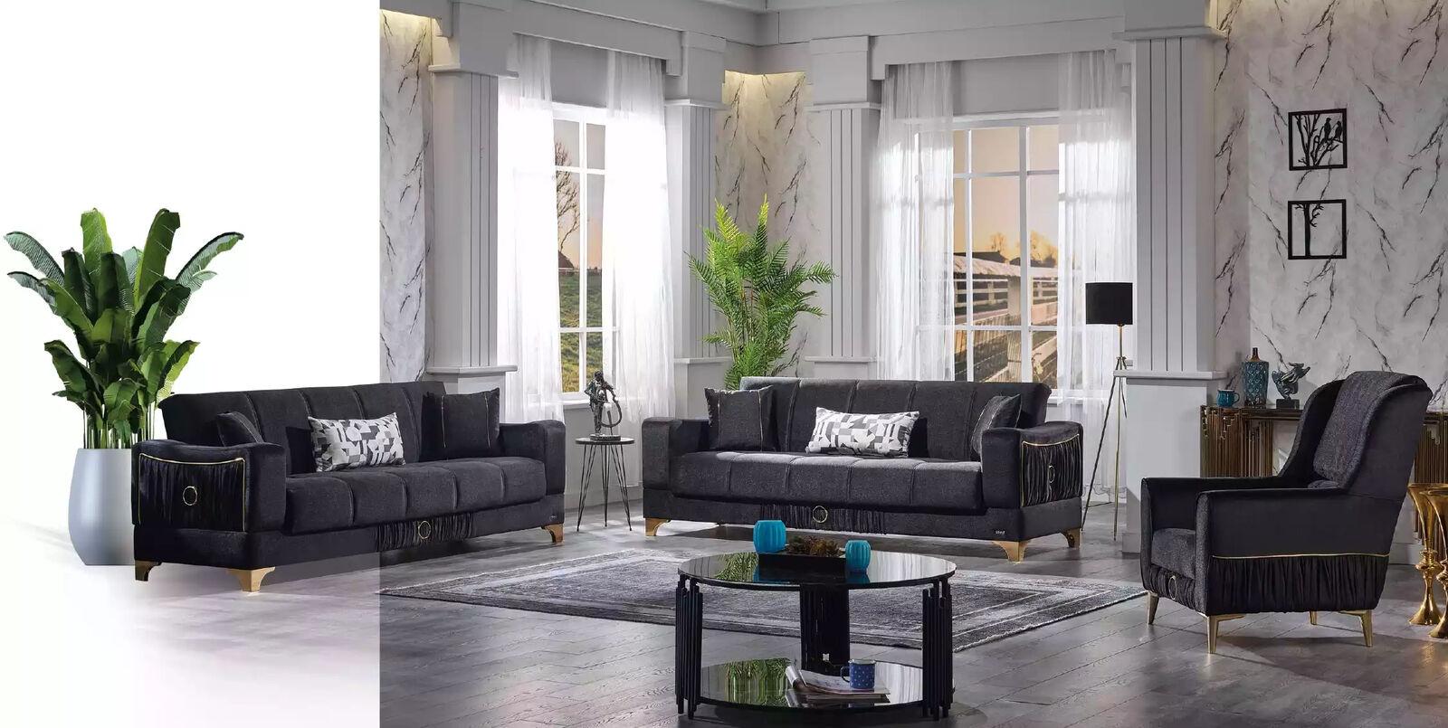 Design Modernes Wohnzimmer Set Sofagarnitur 3+3+1 Wohnzimmer Möbelset