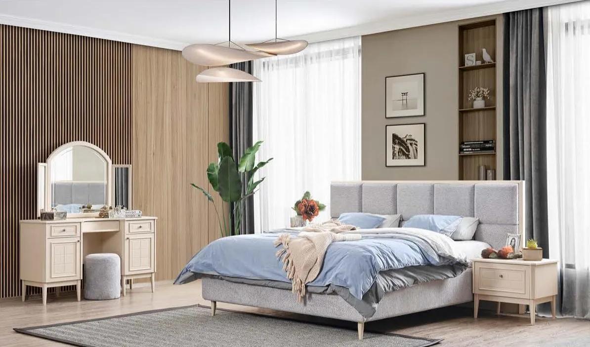 Komplett Schlafzimmer Möbel Set Bett 2x Nachttisch Schminktisch 4tlg