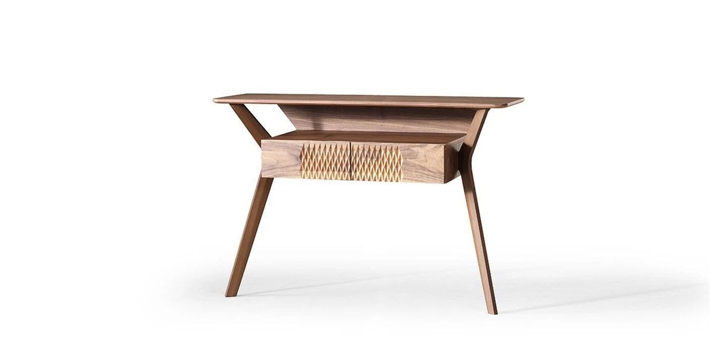 Wohnzimmer Luxus Konsolentisch Braun Holz Tisch Modern Design Konsole