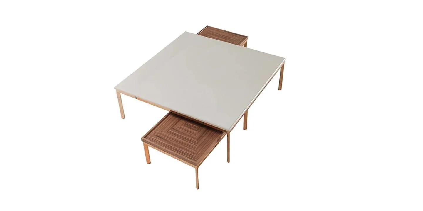 Wohnzimmer Set Komplett 3tlg Modern Neu Couchtisch mit 2x Beisteltisch
