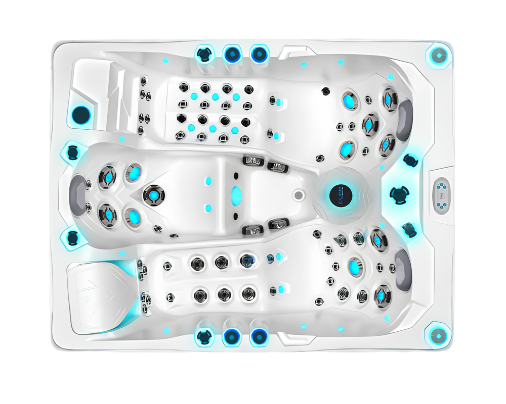 Hydromassagebad Spa-Bad Sprudelbad Entspannungsbad Relaxpool Whirlpool 213x165cm