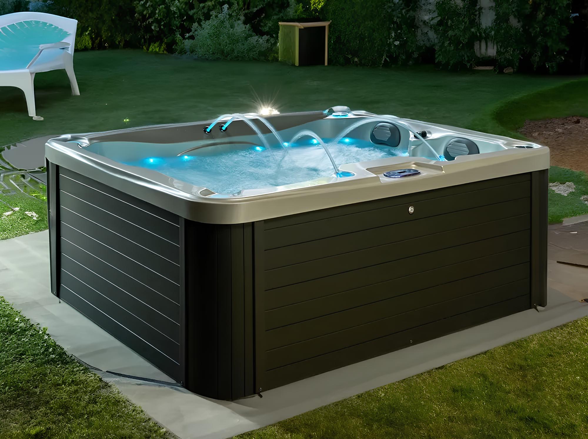 Außenwhirlpool Whirlpool Thermalbecken Massagebecken Blubberbad 200x165 cm