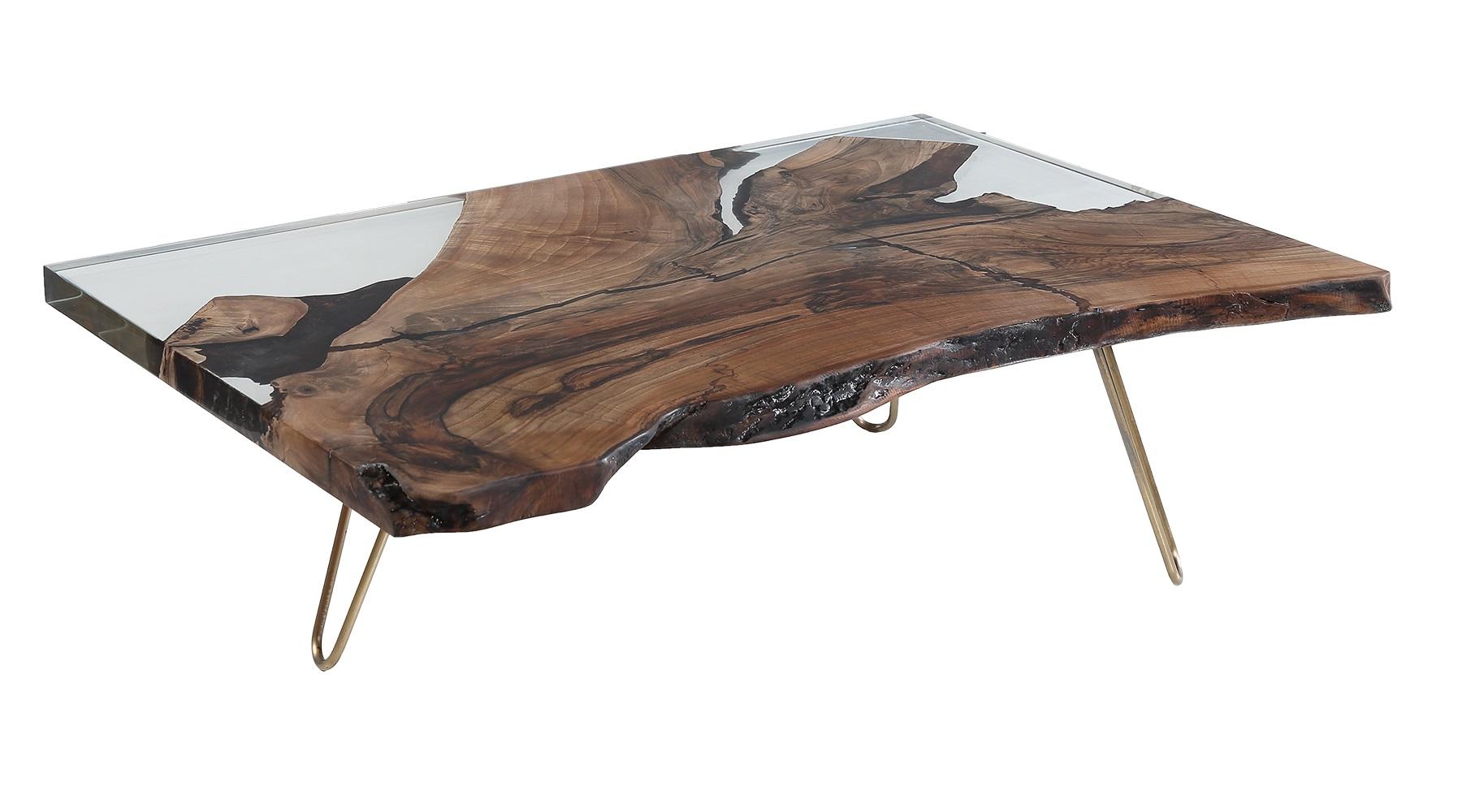 Eleganter brauner Couchtisch aus Holz im modernen Design