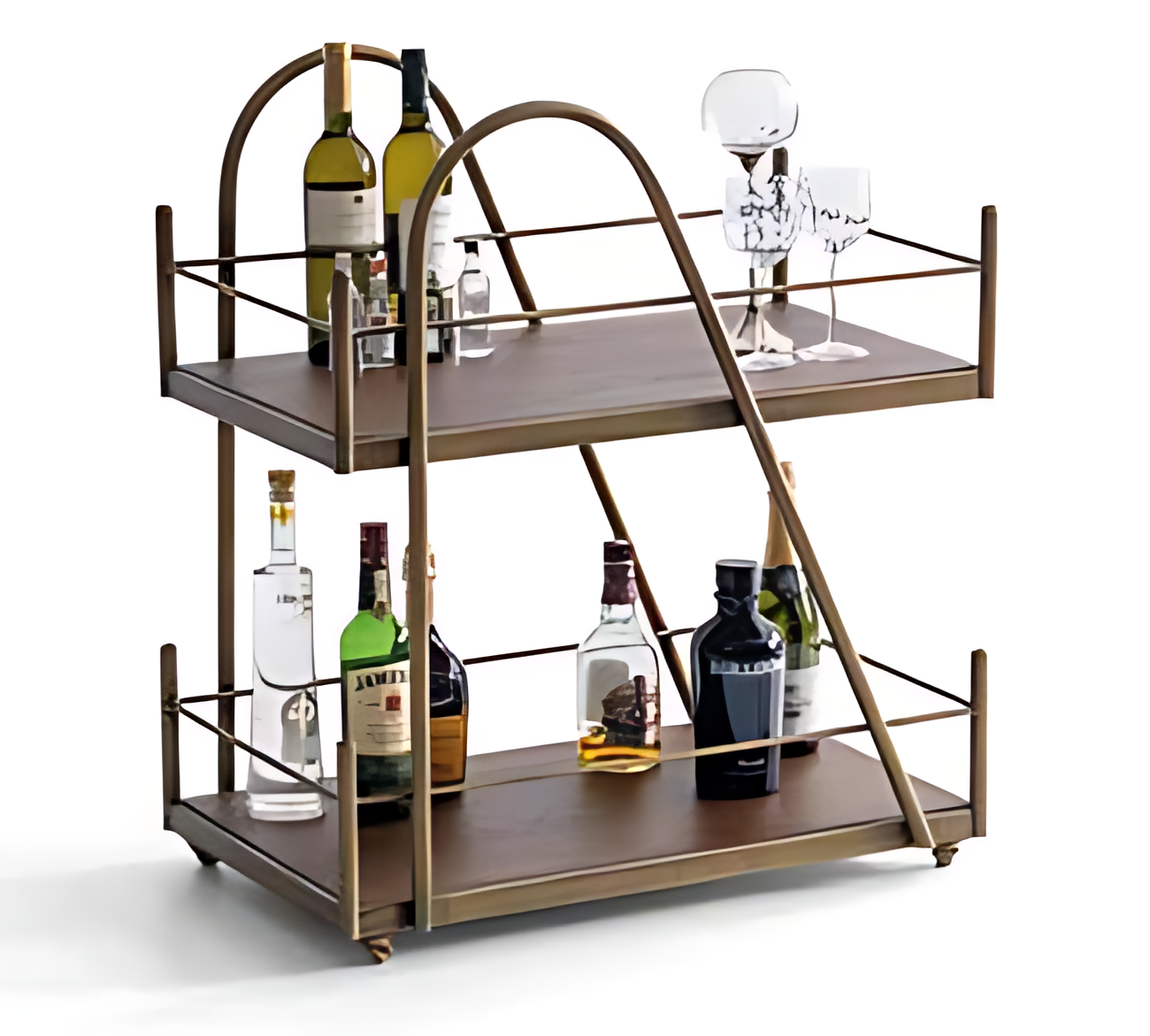 Kompakter Barwagen Ablagen ideal für Küche und Bar Servierwagen