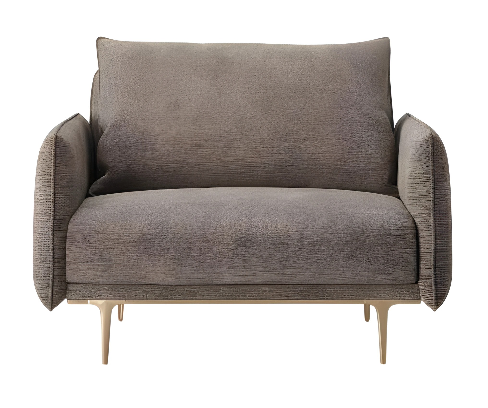 Moderner grauer Stoffsessel aus Holzrahmen