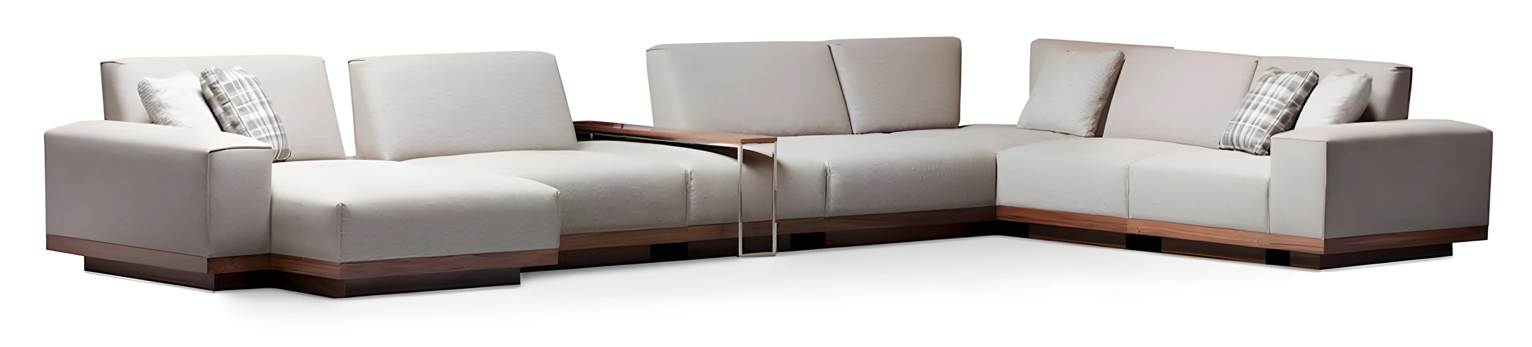 Elegantes weißes Stoff-Ecksofa im modernen Design