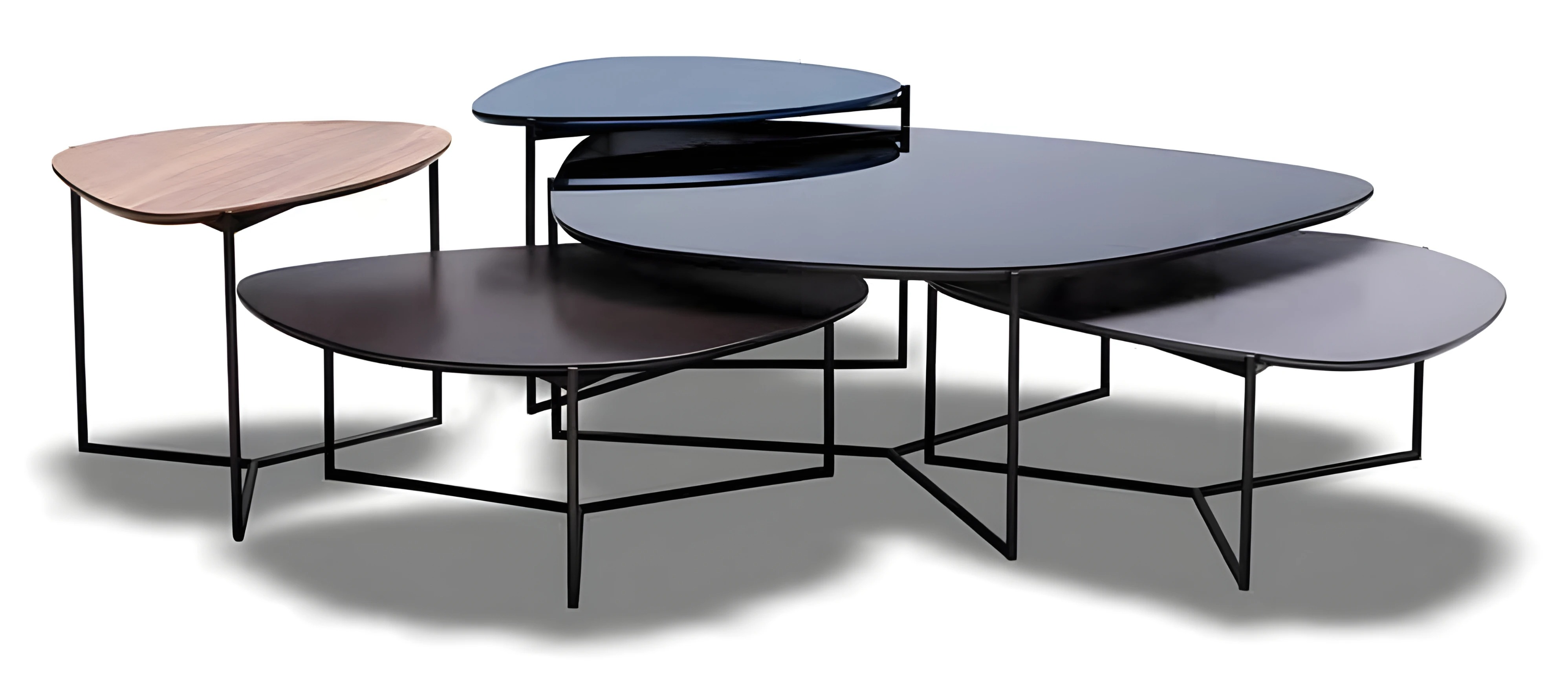 Moderner grauer Couchtisch aus Metall