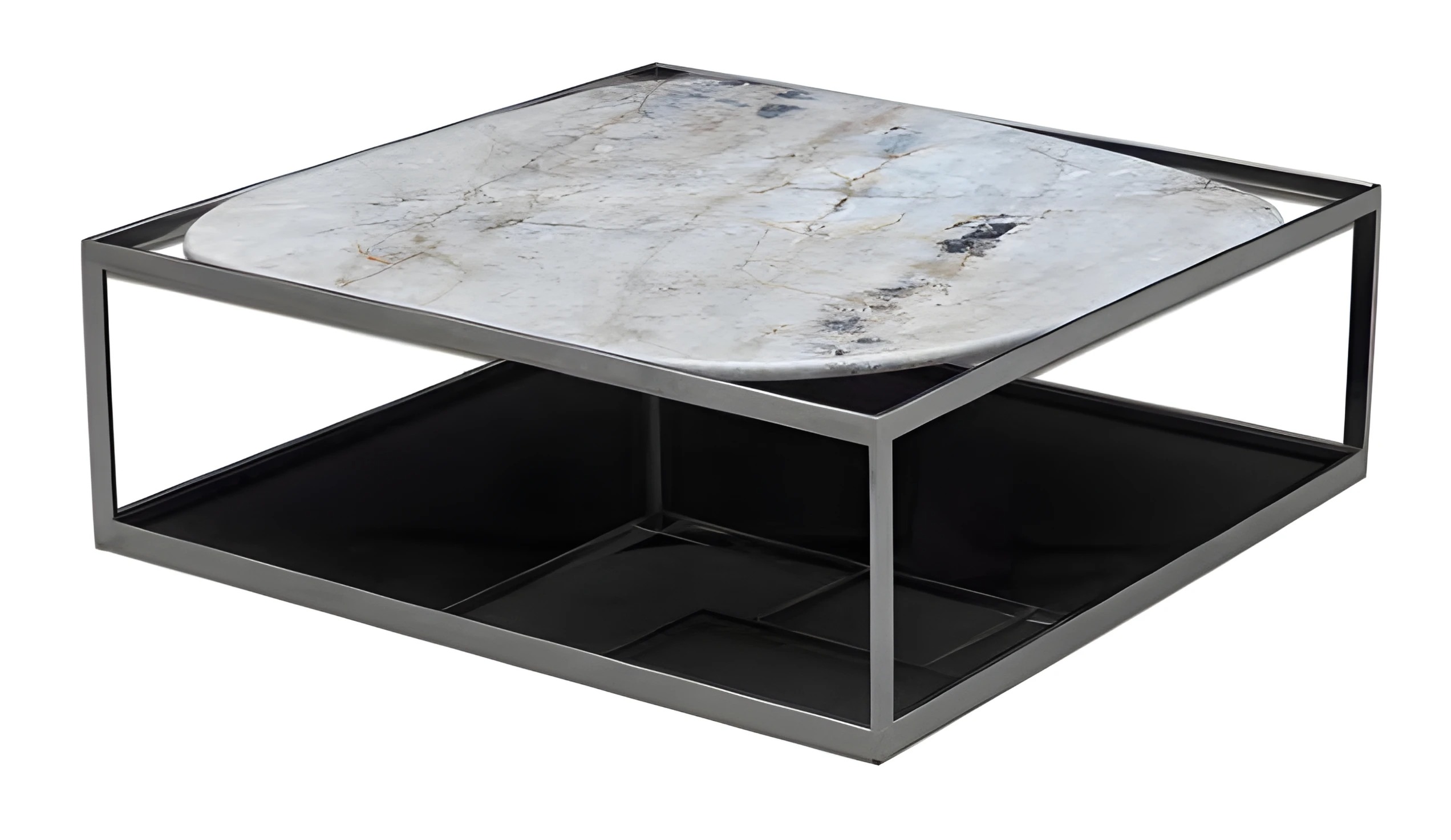 Grauer Metall Couchtisch modern elegant