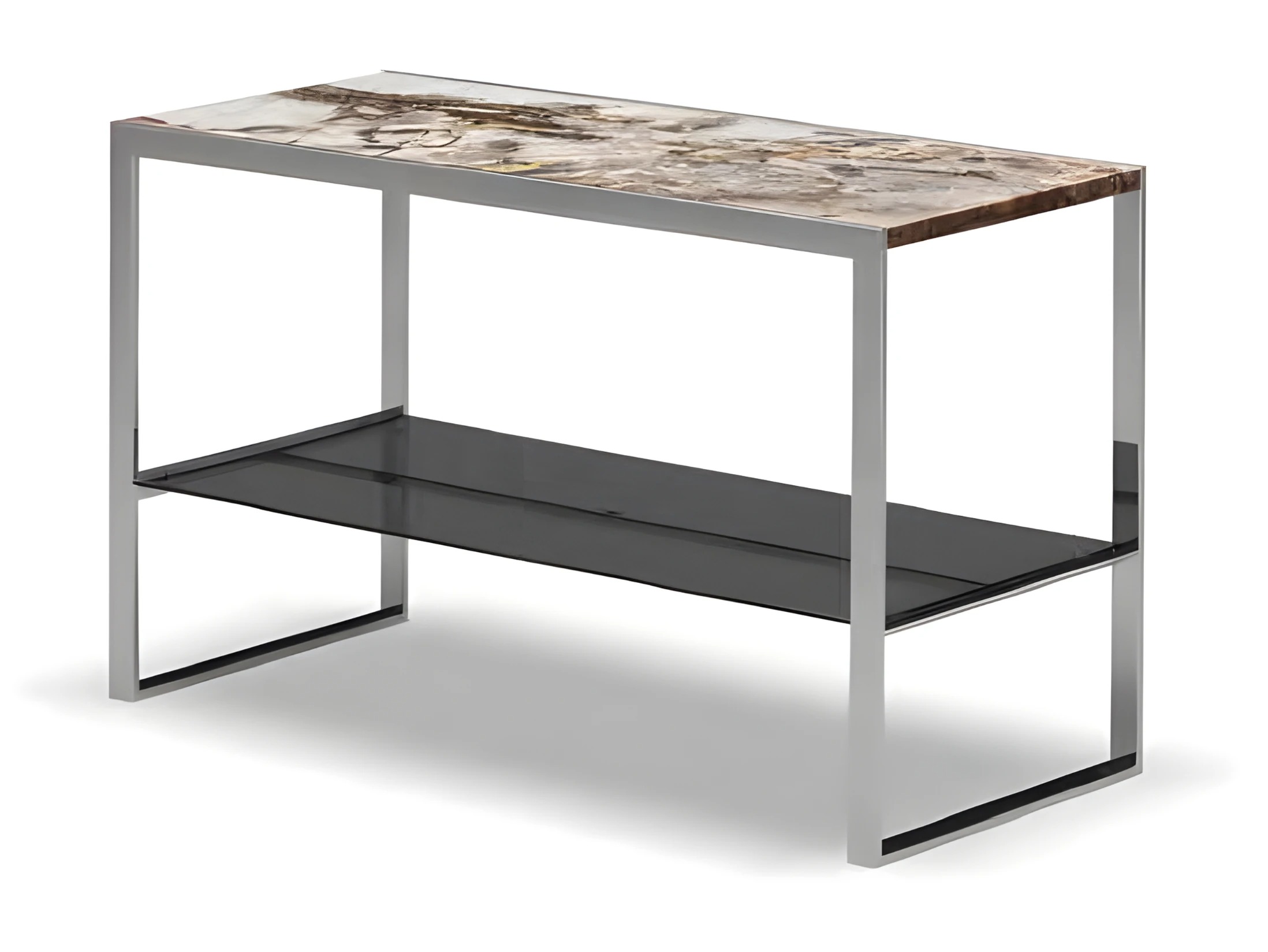 Moderner grauer Beistelltisch aus Metall