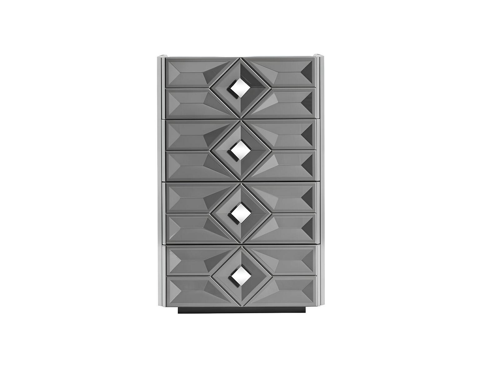 Graue moderne Kommode aus Holz mit geräumigen Schubladen