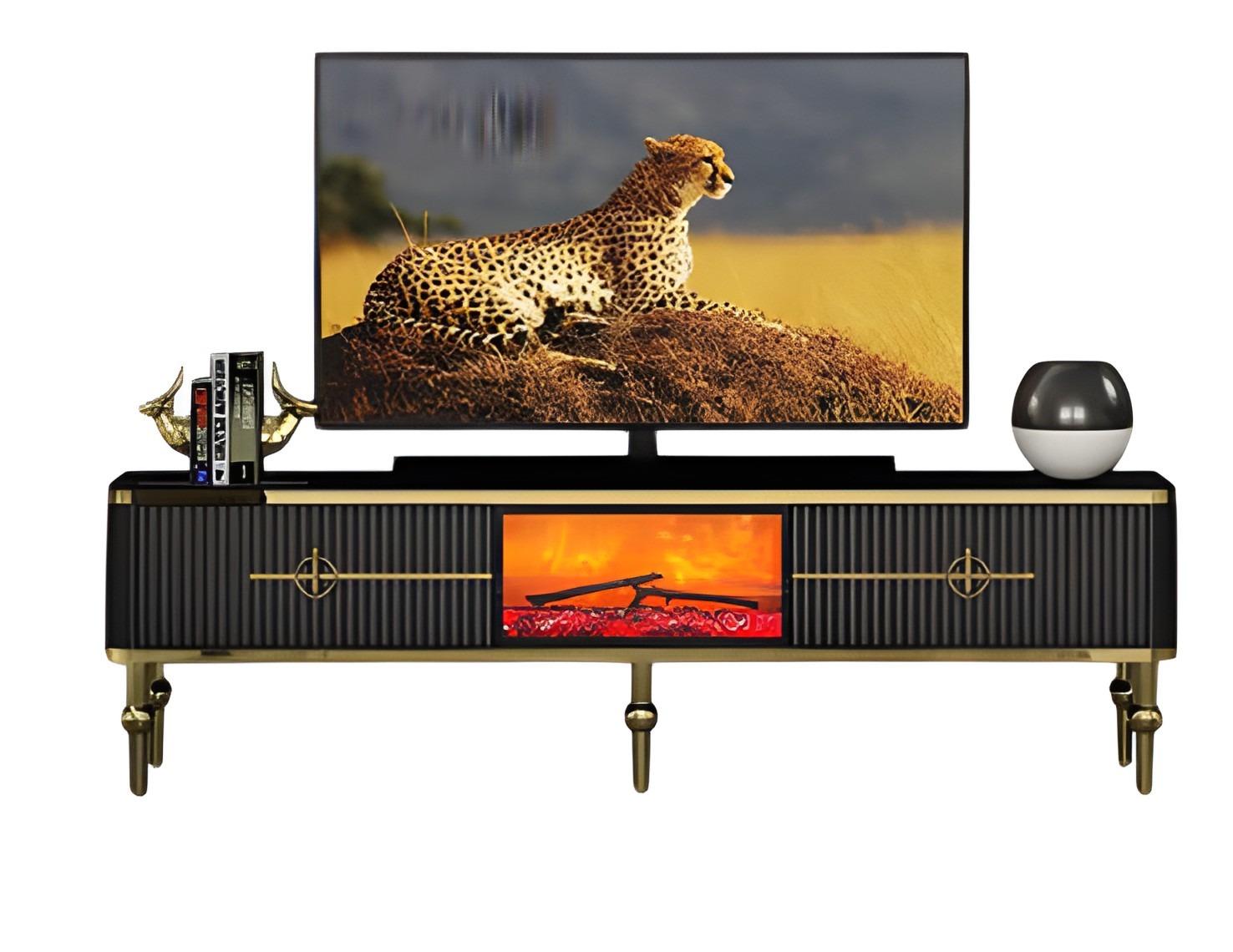 Wohnzimmerschrank TV Lowboard Sideboard Dekokamin Zeitlos Modern Design