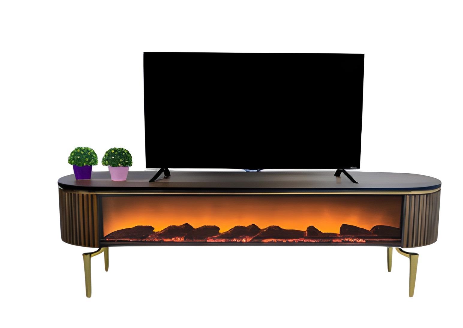 TV Lowboard Sideboard Fernsehtisch Dekokamin Wohnzimmerschrank Modern