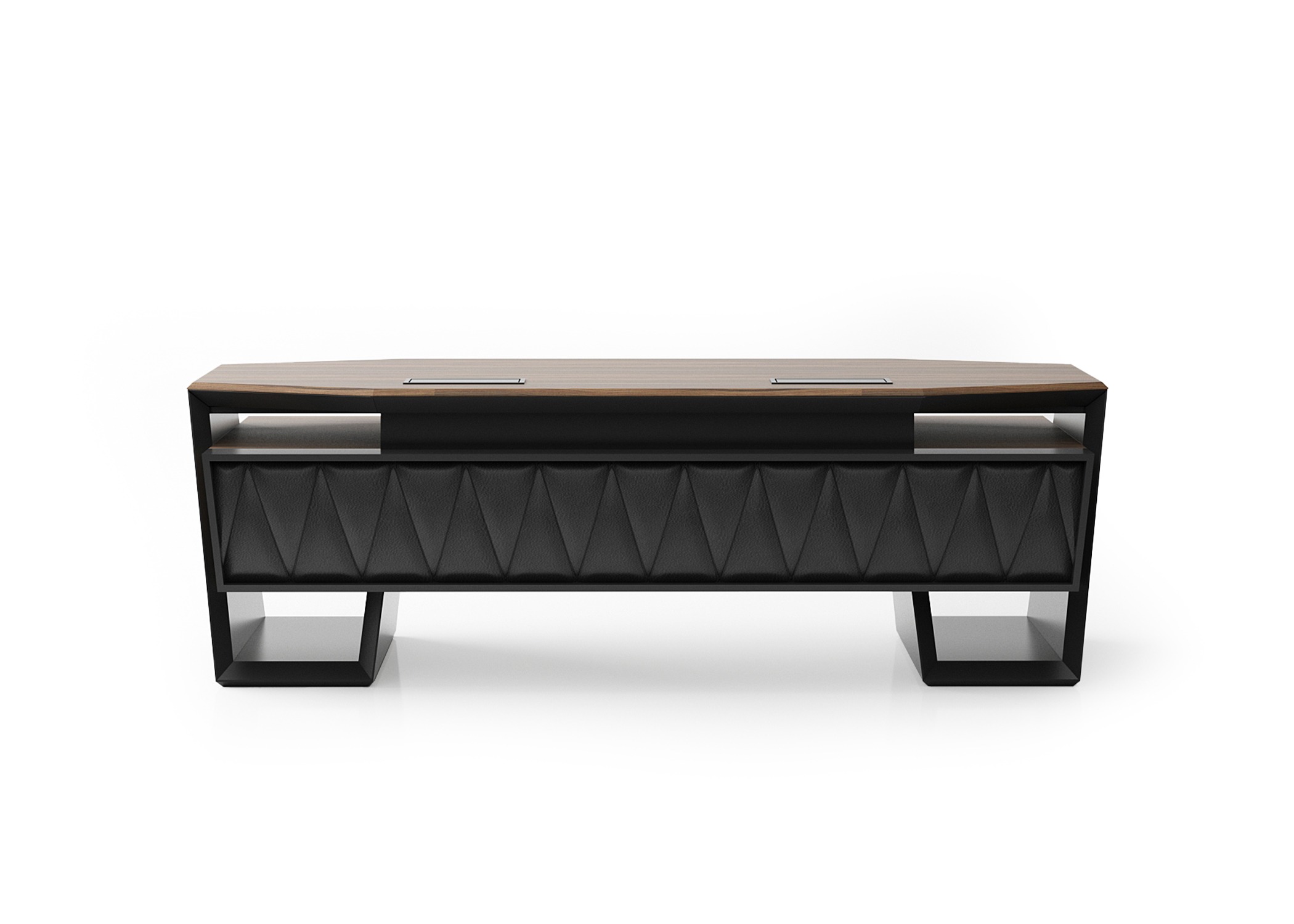 Brauner Holzschreibtisch modern und stilvoll