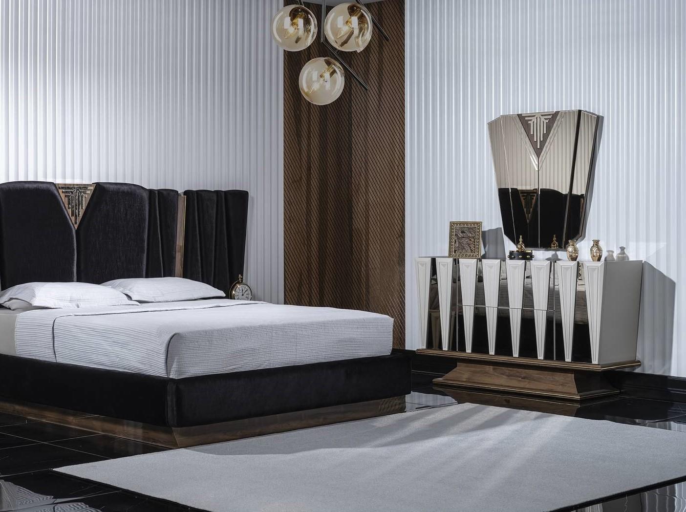 Eleganter Weißer Schminktisch mit Spiegel aus Holz und Glas