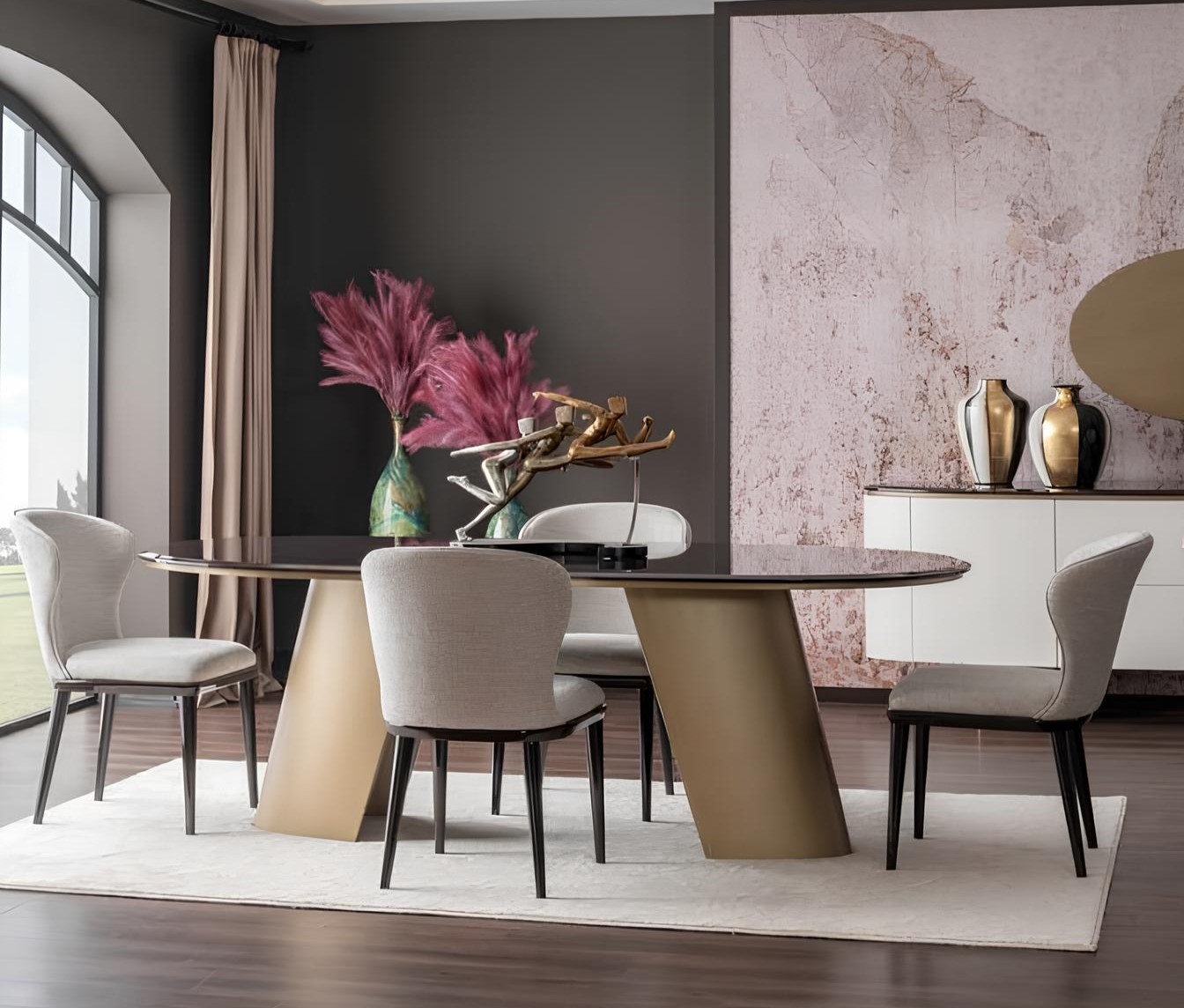 Modernes Esszimmer-Set mit Esstisch und 6 bequemen Stühlen