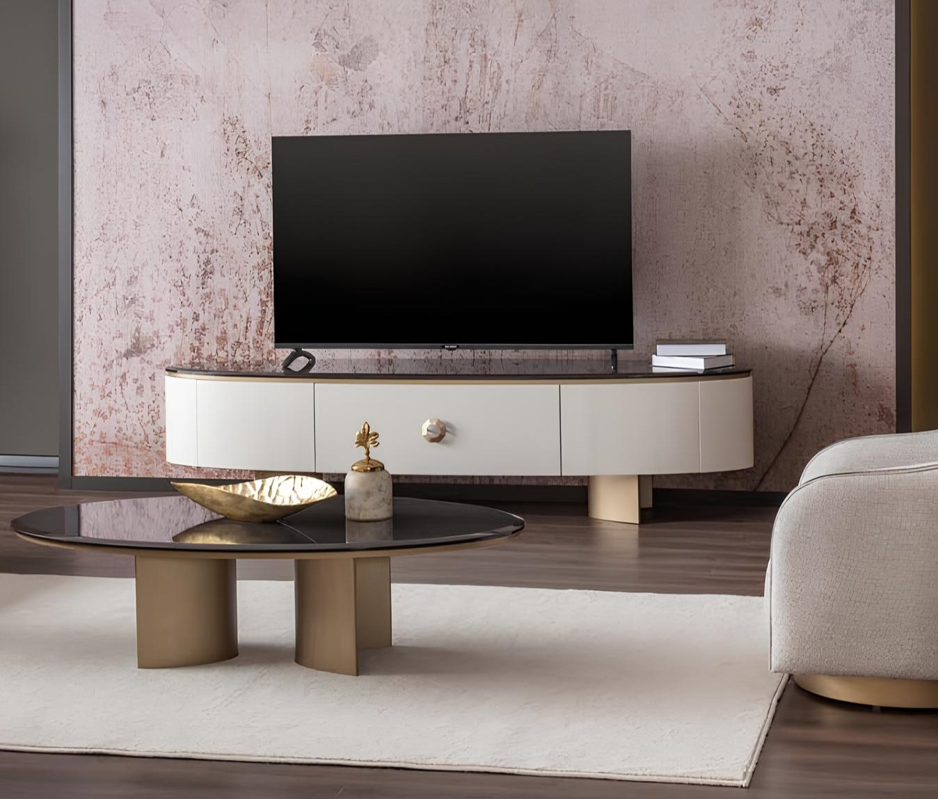 Modernes TV-Lowboard mit viel Stauraum und stilvollem Design